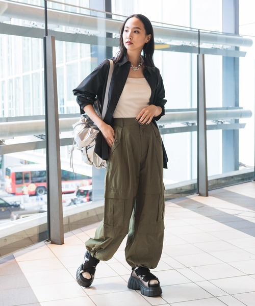 PAGEBOY（ページボーイ）の「パラシュートパンツ（その他パンツ・レディース・ブラック/カーキ/ベージュ・FREE）」の20枚目の写真