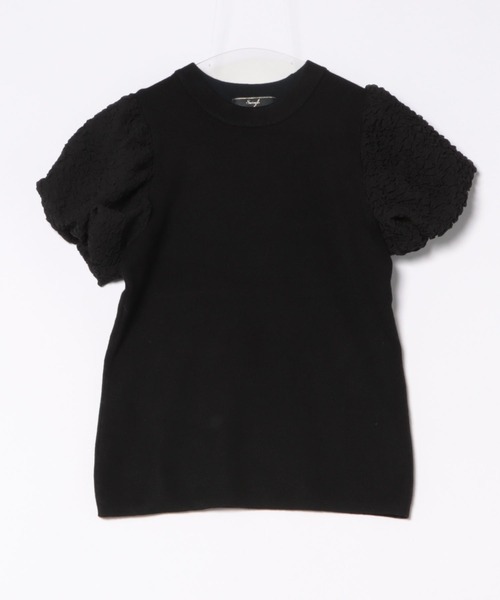 SWINGLE（スウィングル）の「異素材スリーブクルーネックニットプルオーバー（ニット/セーター・レディース・ブラック/ピンク/アイボリー・FREE）」の14枚目の写真