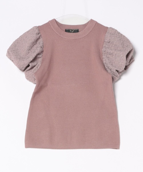 SWINGLE（スウィングル）の「異素材スリーブクルーネックニットプルオーバー（ニット/セーター・レディース・ブラック/ピンク/アイボリー・FREE）」の13枚目の写真