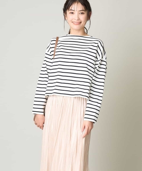 セール】クロップドボーダーカットソー（Tシャツ/カットソー
