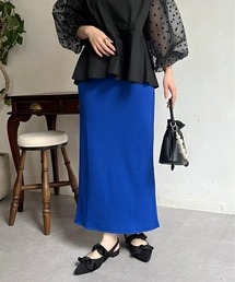ウエストドロストカットリブナロースカート