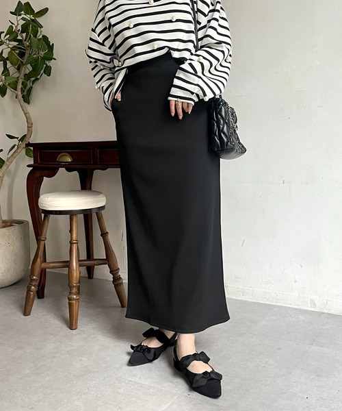 prose verse（プロズヴェール）の「ウエストドロストカットリブナロースカート（スカート・レディース・ブラック/アイボリー/レッド/ブルー/チャコールグレー・MEDIUM）」の3枚目の写真