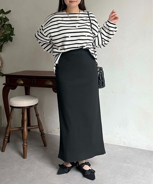 prose verse（プロズヴェール）の「ウエストドロストカットリブナロースカート（スカート・レディース・ブラック/アイボリー/レッド/ブルー/チャコールグレー・MEDIUM）」の6枚目の写真