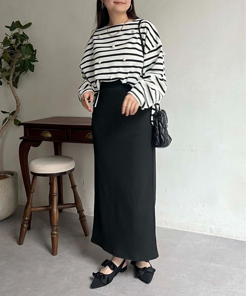 prose verse（プロズヴェール）の「ウエストドロストカットリブナロースカート（スカート・レディース・ブラック/アイボリー/レッド/ブルー/チャコールグレー・MEDIUM）」の8枚目の写真