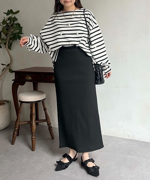 prose verse（プロズヴェール）の「ウエストドロストカットリブナロースカート（スカート・レディース・ブラック/アイボリー/レッド/ブルー/チャコールグレー・MEDIUM）」の9枚目の写真