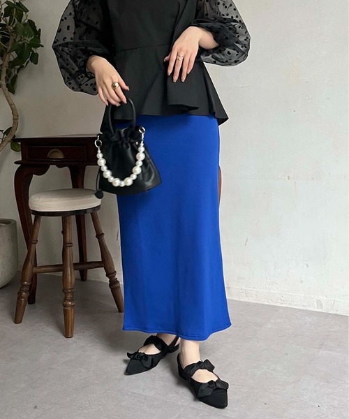 prose verse（プロズヴェール）の「ウエストドロストカットリブナロースカート（スカート・レディース・ブラック/アイボリー/レッド/ブルー/チャコールグレー・MEDIUM）」の10枚目の写真