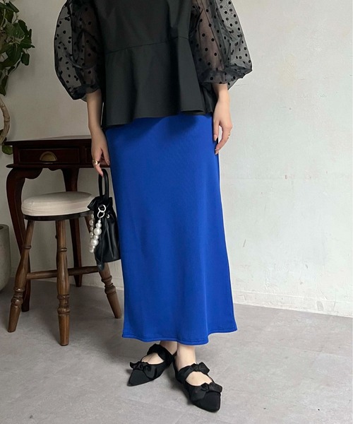 prose verse（プロズヴェール）の「ウエストドロストカットリブナロースカート（スカート・レディース・ブラック/アイボリー/レッド/ブルー/チャコールグレー・MEDIUM）」の11枚目の写真