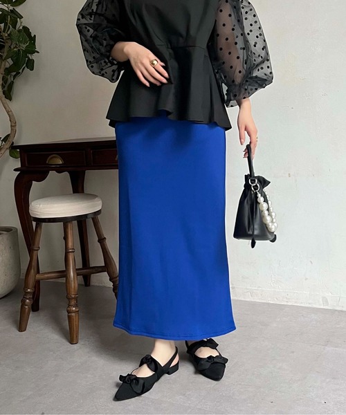 prose verse（プロズヴェール）の「ウエストドロストカットリブナロースカート（スカート・レディース・ブラック/アイボリー/レッド/ブルー/チャコールグレー・MEDIUM）」の13枚目の写真