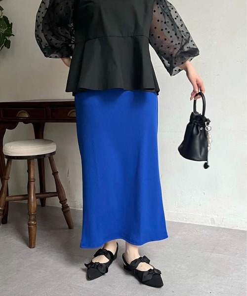 prose verse（プロズヴェール）の「ウエストドロストカットリブナロースカート（スカート・レディース・ブラック/アイボリー/レッド/ブルー/チャコールグレー・MEDIUM）」の14枚目の写真