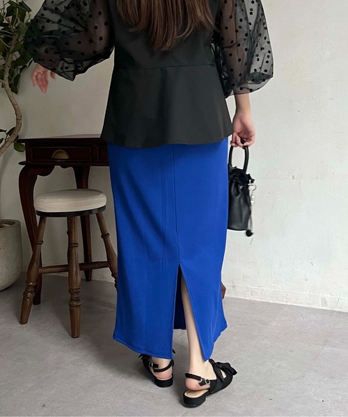 prose verse（プロズヴェール）の「ウエストドロストカットリブナロースカート（スカート・レディース・ブラック/アイボリー/レッド/ブルー/チャコールグレー・MEDIUM）」の16枚目の写真