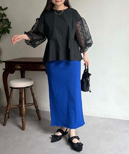 prose verse（プロズヴェール）の「ウエストドロストカットリブナロースカート（スカート・レディース・ブラック/アイボリー/レッド/ブルー/チャコールグレー・MEDIUM）」の18枚目の写真