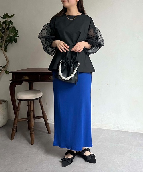 prose verse（プロズヴェール）の「ウエストドロストカットリブナロースカート（スカート・レディース・ブラック/アイボリー/レッド/ブルー/チャコールグレー・MEDIUM）」の20枚目の写真