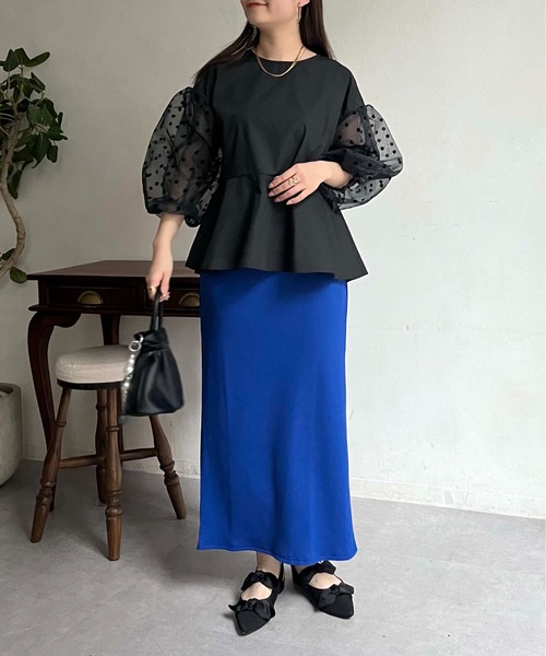 prose verse（プロズヴェール）の「ウエストドロストカットリブナロースカート（スカート・レディース・ブラック/アイボリー/レッド/ブルー/チャコールグレー・MEDIUM）」の21枚目の写真