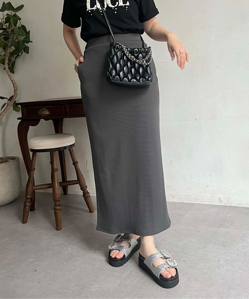 prose verse（プロズヴェール）の「ウエストドロストカットリブナロースカート（スカート・レディース・ブラック/アイボリー/レッド/ブルー/チャコールグレー・MEDIUM）」の22枚目の写真