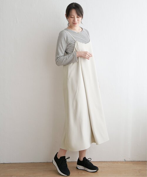 ikka（イッカ）の「【2点セット】キャミワンピアンサンブル（ワンピース・レディース・ベージュ/ブラック・S/M/L）」の6枚目の写真