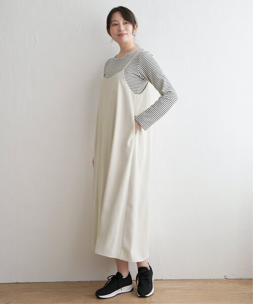 ikka（イッカ）の「【2点セット】キャミワンピアンサンブル（ワンピース・レディース・ベージュ/ブラック・S/M/L）」の7枚目の写真