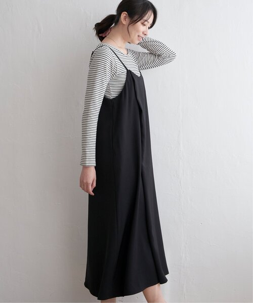 ikka（イッカ）の「【2点セット】キャミワンピアンサンブル（ワンピース・レディース・ベージュ/ブラック・S/M/L）」の8枚目の写真