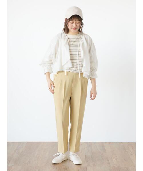 Samansa Mos2（サマンサ モスモス）の「【Lサイズ / WEB限定】スッキリテーパードパンツ（スラックス・レディース・チャコールグレー/グリーン/ベージュ/ブラック/オリーブ・M/L）」の21枚目の写真