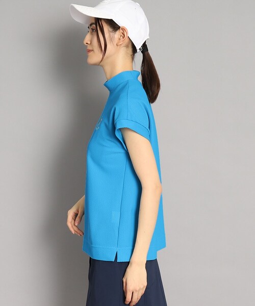 adabat（アダバット）の「◆【UVカット／吸水速乾】フレンチスリーブ ナンバーロゴデザイン モックネックプルオーバー（Tシャツ/カットソー・レディース・ネイビー/ライトブルー/ブラック・42/40/38/36）」の4枚目の写真