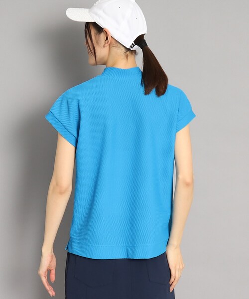 adabat（アダバット）の「◆【UVカット／吸水速乾】フレンチスリーブ ナンバーロゴデザイン モックネックプルオーバー（Tシャツ/カットソー・レディース・ネイビー/ライトブルー/ブラック・42/40/38/36）」の5枚目の写真