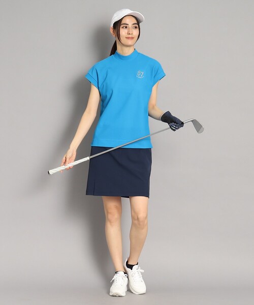 adabat（アダバット）の「◆【UVカット／吸水速乾】フレンチスリーブ ナンバーロゴデザイン モックネックプルオーバー（Tシャツ/カットソー・レディース・ネイビー/ライトブルー/ブラック・42/40/38/36）」の6枚目の写真