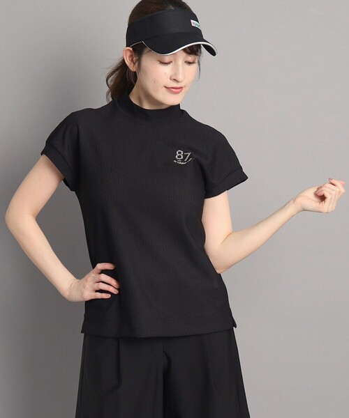 adabat（アダバット）の「◆【UVカット／吸水速乾】フレンチスリーブ ナンバーロゴデザイン モックネックプルオーバー（Tシャツ/カットソー・レディース・ネイビー/ライトブルー/ブラック・42/40/38/36）」の15枚目の写真