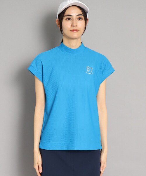 adabat（アダバット）の「◆【UVカット／吸水速乾】フレンチスリーブ ナンバーロゴデザイン モックネックプルオーバー（Tシャツ/カットソー・レディース・ネイビー/ライトブルー/ブラック・42/40/38/36）」の21枚目の写真