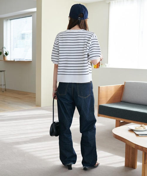 DISCOAT（ディスコート）の「ライトスポンディッシュWジップ半袖カーデ（カーディガン/ボレロ・レディース・ホワイト×ブラック/アイボリー/レッド/サックスブルー/ブラック/グレー・FREE）」の12枚目の写真