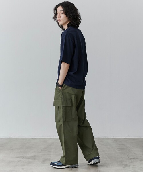 coen（コーエン）の「リップストップ6ポケットワイドカーゴパンツ24SS（カーゴパンツ・メンズ・ブラック/オリーブ・S/M/L/XL）」の4枚目の写真