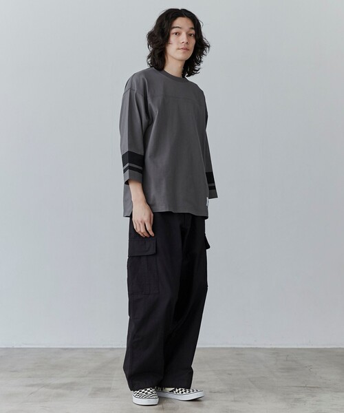 coen（コーエン）の「リップストップ6ポケットワイドカーゴパンツ24SS（カーゴパンツ・メンズ・ブラック/オリーブ・S/M/L/XL）」の10枚目の写真