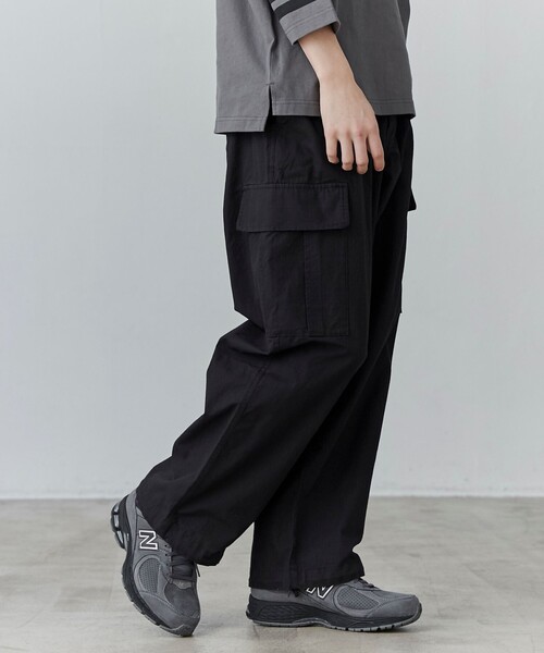 coen（コーエン）の「リップストップ6ポケットワイドカーゴパンツ24SS（カーゴパンツ・メンズ・ブラック/オリーブ・S/M/L/XL）」の11枚目の写真