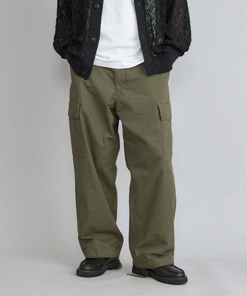 coen（コーエン）の「リップストップ6ポケットワイドカーゴパンツ24SS（カーゴパンツ・メンズ・ブラック/オリーブ・S/M/L/XL）」の18枚目の写真