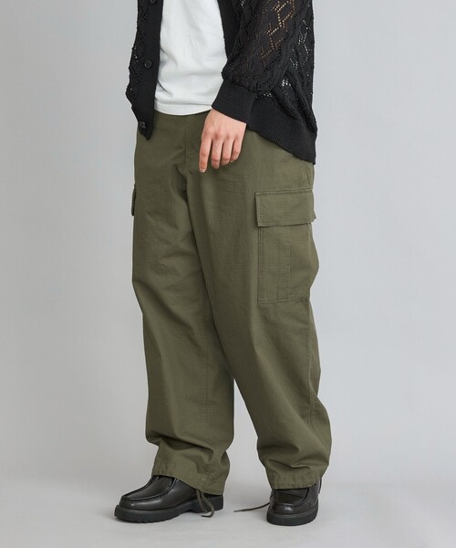 coen（コーエン）の「リップストップ6ポケットワイドカーゴパンツ24SS（カーゴパンツ・メンズ・ブラック/オリーブ・S/M/L/XL）」の19枚目の写真