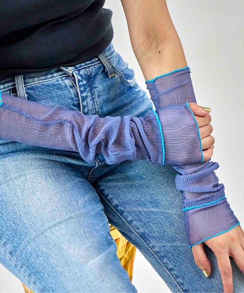 CONTROL FREAK / CTFK（コントロールフリーク）の「CONTROL FREAK(コントロールフリーク)シアーアームカバー（アームカバー・レディース・ブラック/ブルー/アイボリー・FREE）」の3枚目の写真