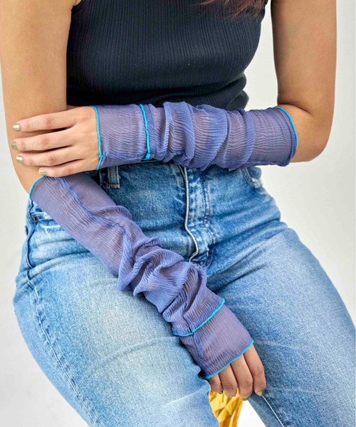 CONTROL FREAK / CTFK（コントロールフリーク）の「CONTROL FREAK(コントロールフリーク)シアーアームカバー（アームカバー・レディース・ブラック/ブルー/アイボリー・FREE）」の16枚目の写真