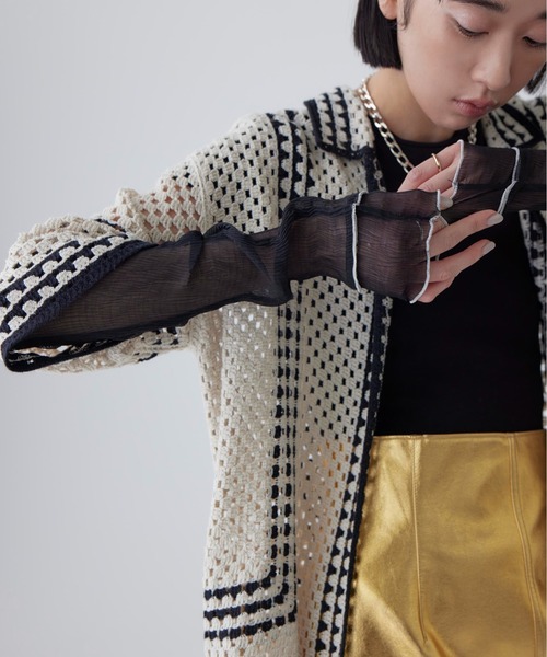 CONTROL FREAK / CTFK（コントロールフリーク）の「CONTROL FREAK(コントロールフリーク)シアーアームカバー（アームカバー・レディース・ブラック/ブルー/アイボリー・FREE）」の4枚目の写真