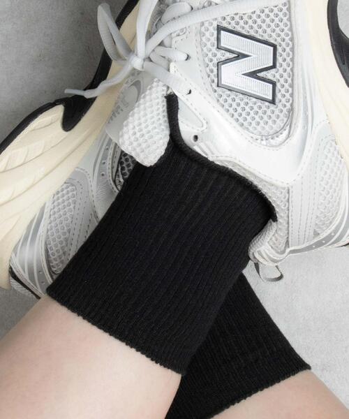 WEGO（ウィゴー）の「WEGO/無地リブソックス(14cm)（ソックス/靴下・レディース・ホワイト/ブラック/レッド・23-25cm）」の2枚目の写真