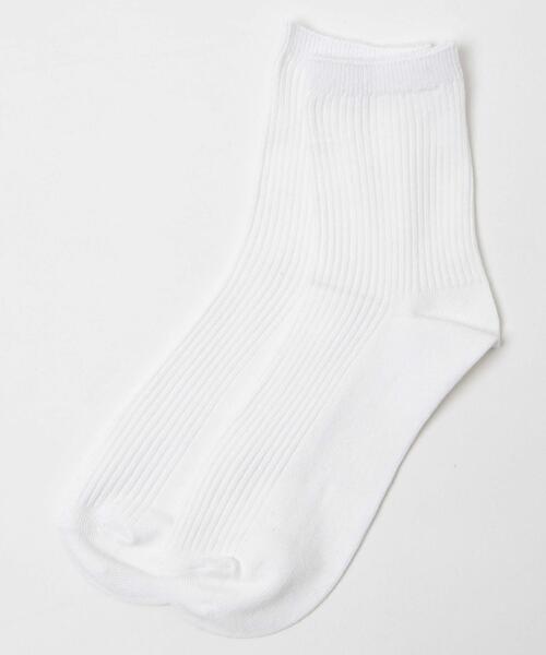 WEGO（ウィゴー）の「WEGO/無地リブソックス(14cm)（ソックス/靴下・レディース・ホワイト/ブラック/レッド・23-25cm）」の4枚目の写真