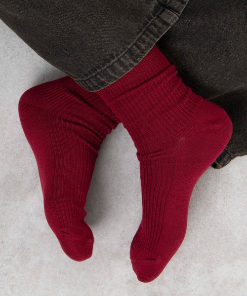 WEGO（ウィゴー）の「WEGO/無地リブソックス(14cm)（ソックス/靴下・レディース・ホワイト/ブラック/レッド・23-25cm）」の3枚目の写真