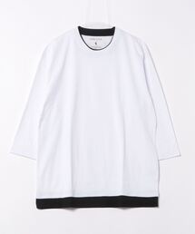 汗染みの目立たないTシャツ ZEROSTAIN ゼロステイン フェイクレイヤード ビッグシルエット7分袖Tシャツ 防汚 UVカット 撥水
