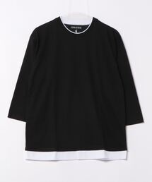 汗染みの目立たないTシャツ ZEROSTAIN ゼロステイン フェイクレイヤード ビッグシルエット7分袖Tシャツ 防汚 UVカット 撥水