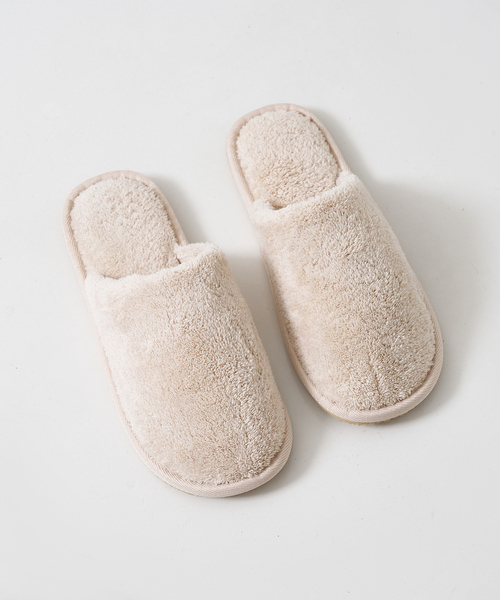 collex（コレックス）の「パイル×ラバースリッパ（ルームシューズ/スリッパ・レディース・グレー/チャコールグレー/ベージュ・M/L）」の2枚目の写真