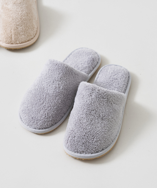 collex（コレックス）の「パイル×ラバースリッパ（ルームシューズ/スリッパ・レディース・グレー/チャコールグレー/ベージュ・M/L）」の3枚目の写真