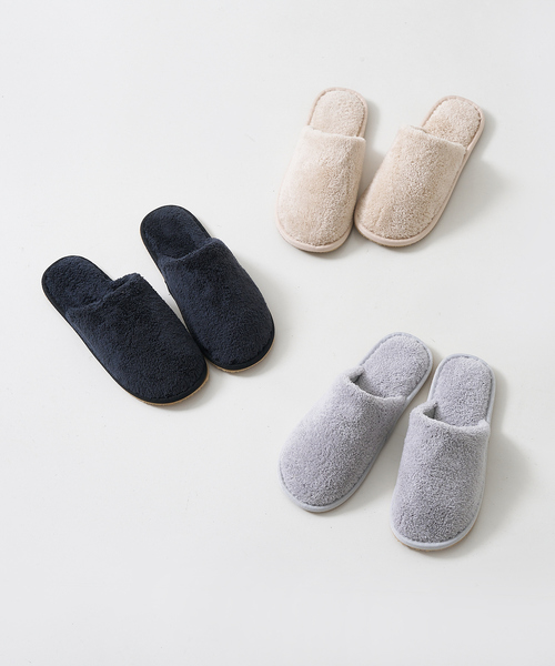 collex（コレックス）の「パイル×ラバースリッパ（ルームシューズ/スリッパ・レディース・グレー/チャコールグレー/ベージュ・M/L）」の4枚目の写真