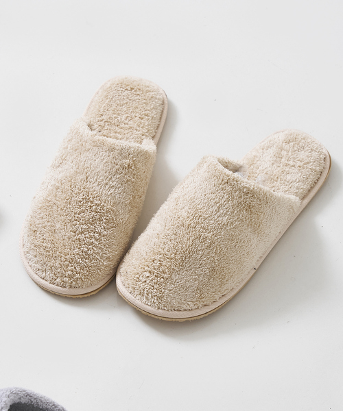 collex（コレックス）の「パイル×ラバースリッパ（ルームシューズ/スリッパ・レディース・グレー/チャコールグレー/ベージュ・M/L）」の5枚目の写真