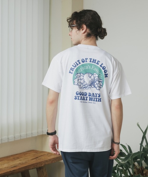 FRUIT OF THE LOOM（フルーツオブザルーム）の「FRUIT OF THE LOOM/フルーツオブザルーム FTL プリントTシャツ31（Tシャツ/カットソー・メンズ・ブルー/レッド/パープル・M/L/XL）」の2枚目の写真