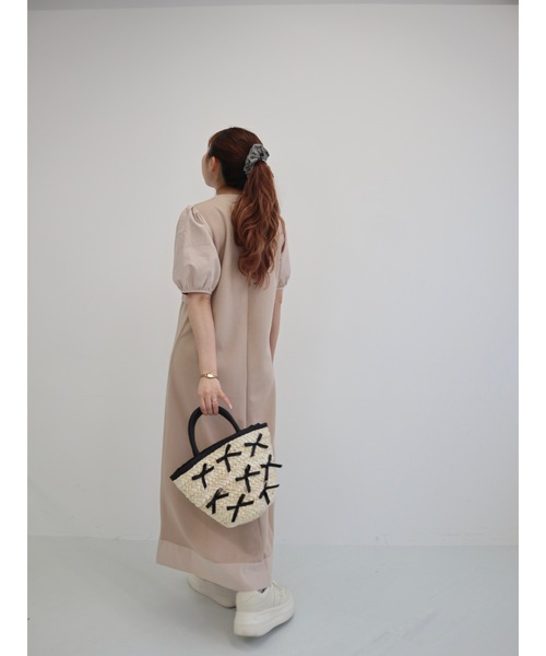 JUMELLE(ジュメロ)の「ribbon straw bag(かごバッグ・レディース・ブラック・FREE)」の3枚目の写真