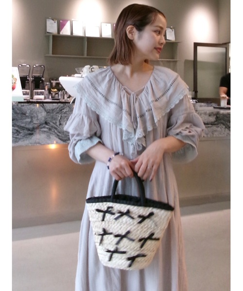 JUMELLE(ジュメロ)の「ribbon straw bag(かごバッグ・レディース・ブラック・FREE)」の15枚目の写真