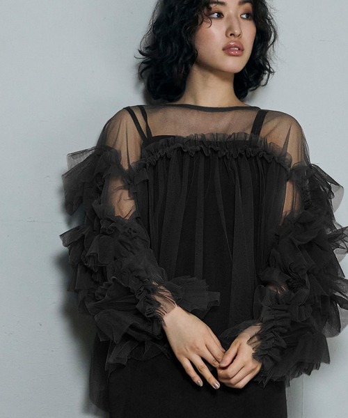 デコラティブチュールトップス 結婚式 お呼ばれ オケージョン