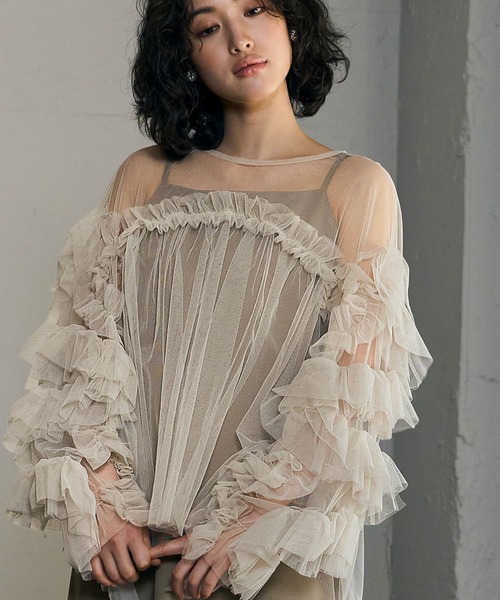 デコラティブチュールトップス 結婚式 お呼ばれ オケージョン